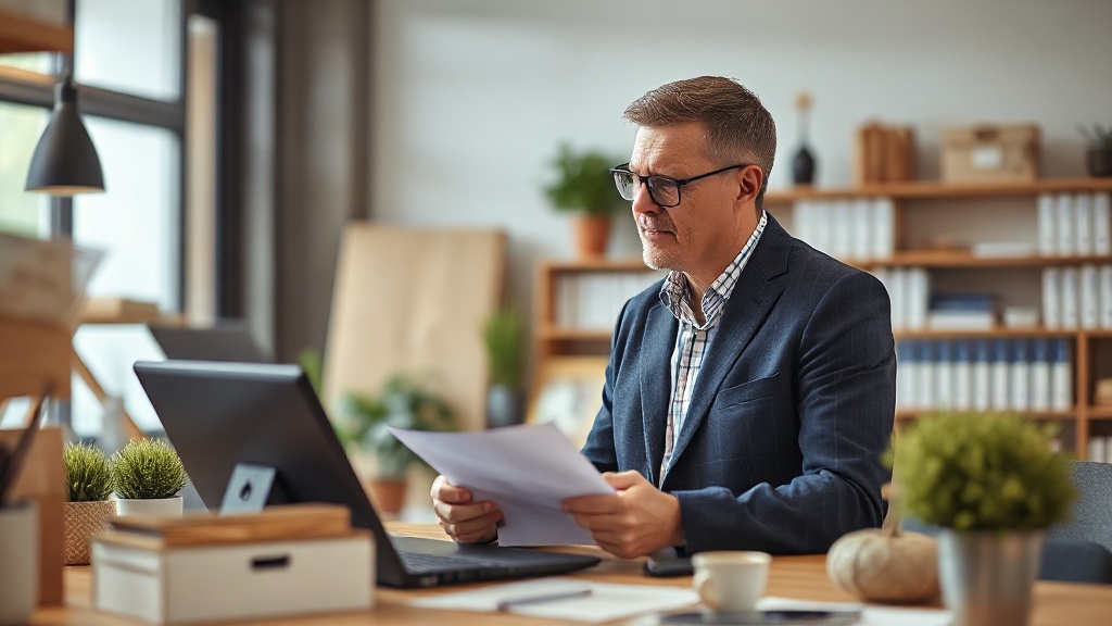 Expert-comptable évaluant un fonds de commerce