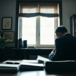 Professionnel consultant une grille de salaires imprimée