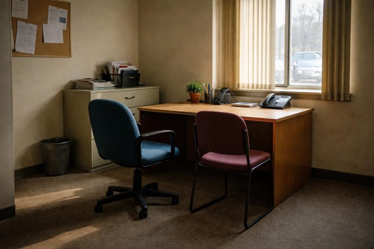 Conseiller d'agence d'intérim remettant un document à un intérimaire