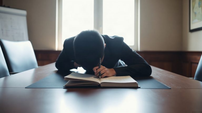 Personne prenant des notes lors d'une réunion professionnelle