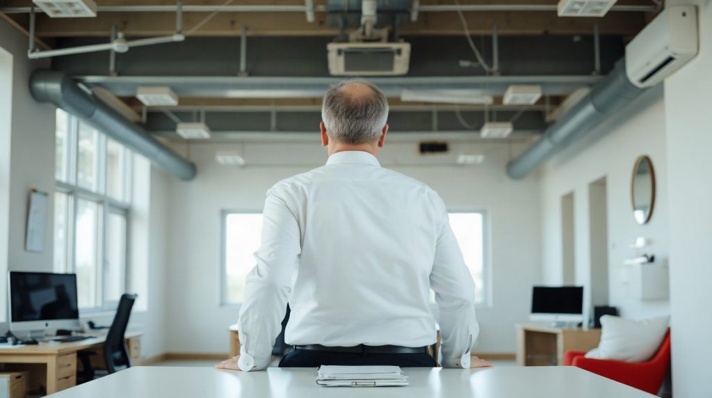 Salarié consultant sa fiche de paie à son bureau