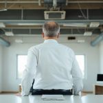 Salarié consultant sa fiche de paie à son bureau